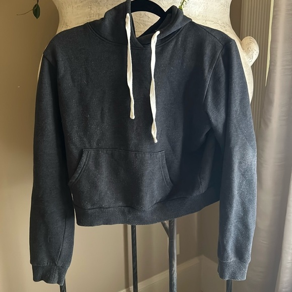 Grey cropped hoodie - Picture 1 of 2